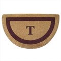 Nedia Home Nedia Home 02055T Single Picture - Brown Frame 22 x 36 In. Half Round Heavy Duty Coir Doormat - Monogrammed T O2055T